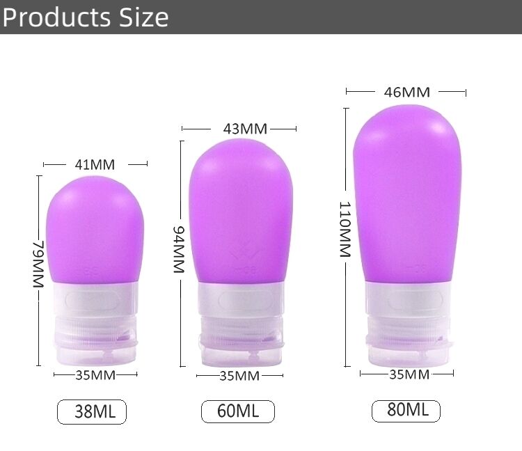 Mini 1oz 2oz Reusable Silicone Salad Dressing Bottle Travel Container supplier