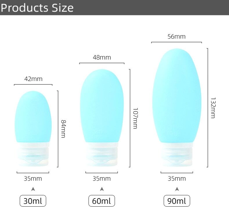 30ml 60ml 90ml Leakproof Empty Shampoo Silicone Bottle for Travel  supplier