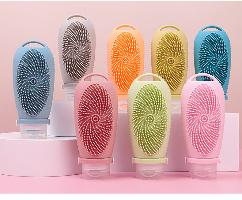 New Design 100ML Reusable Travel Silicone Bottle with Silicon Brush manufacture