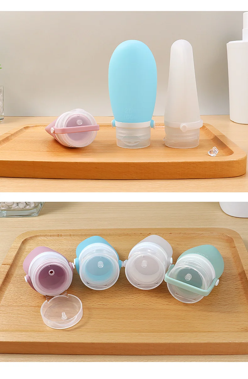 4 In 1 Leakproof Empty Shampoo Silicone Travel Bottle Set With Bag manufacture