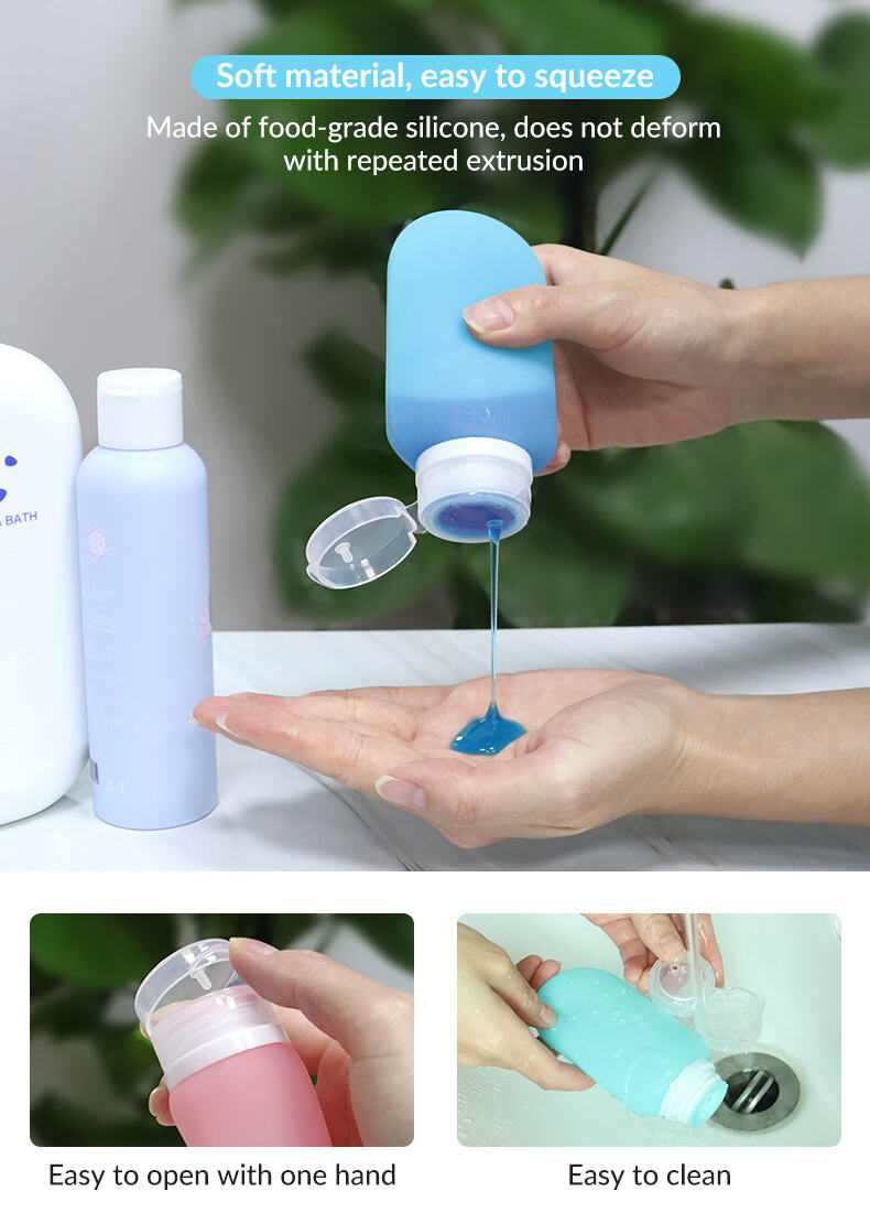 4 Pack Squeeze Leakproof Silicone Travel Bottle Set factory