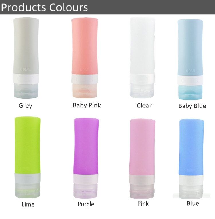 38ml 60ml 80ml Empty Squeeze Silicone Cosmetic Travel Bottle Set factory