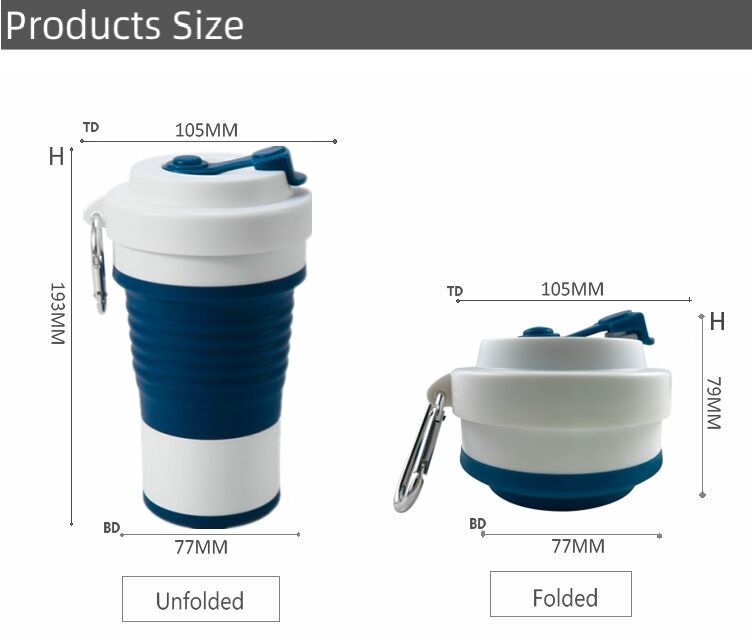 Large 750ml 25oz Silicone Foldable Travel Water Cup Coffee Mugs supplier