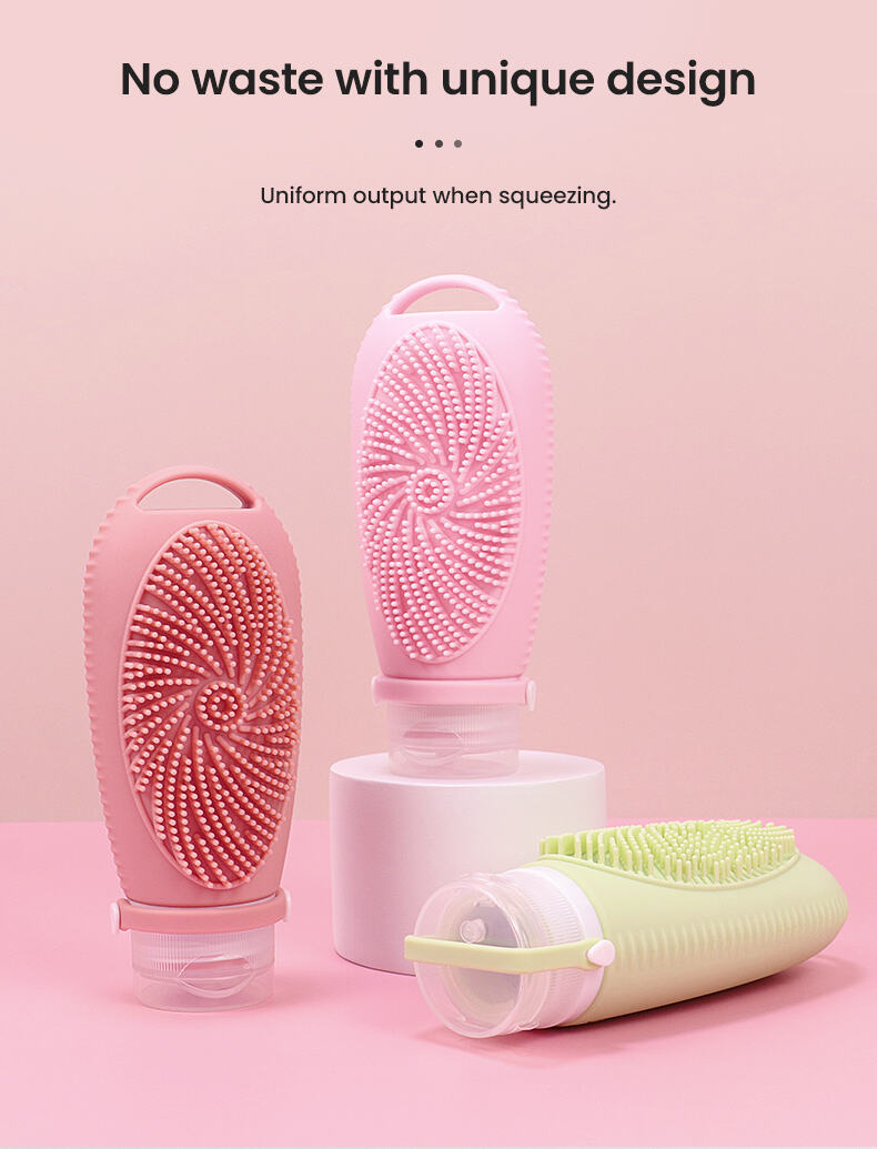 New Design 100ML Reusable Travel Silicone Bottle with Silicon Brush details