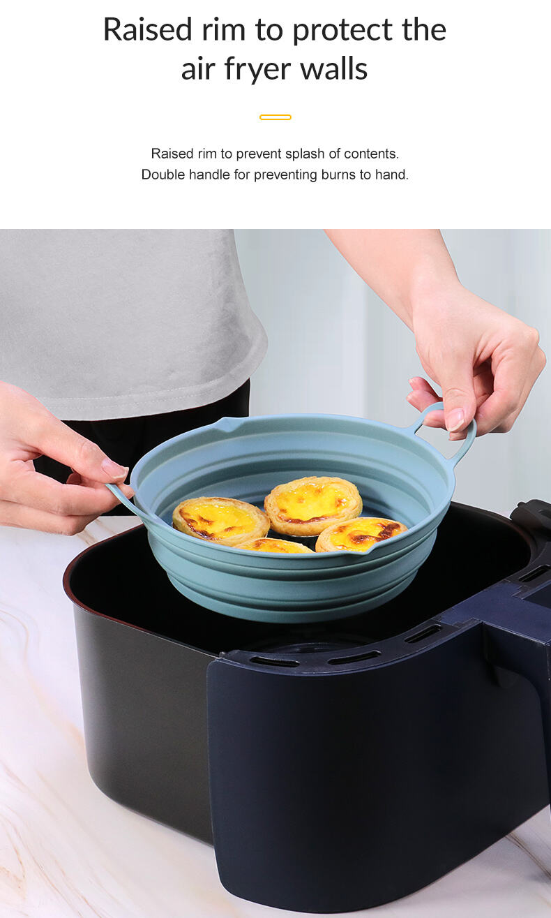 7.5 Inch Heat-resistant Foldable Round Silicone Air Fryer Liners Pot manufacture