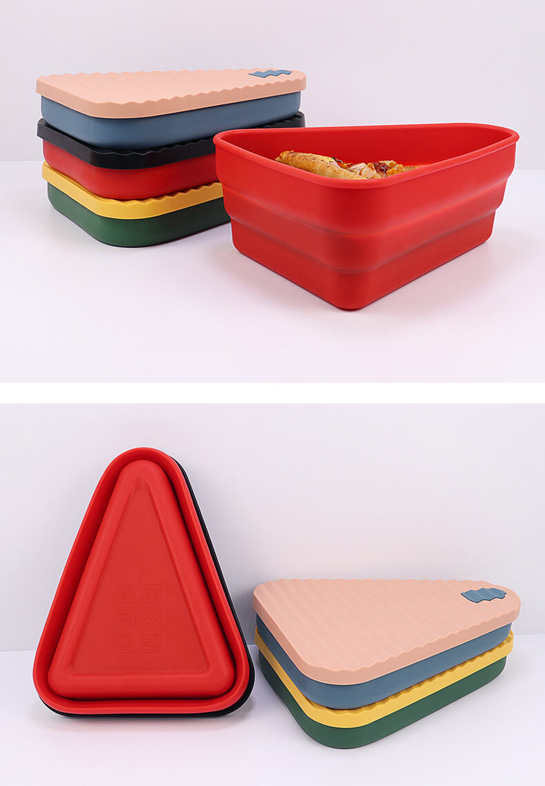 BPA Free Reusable Foldable Silicone Food Container Pizza Slice Box supplier