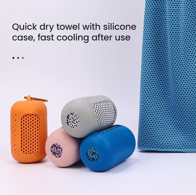 Portable Silicone Case Quick Dry Cooling Towels supplier