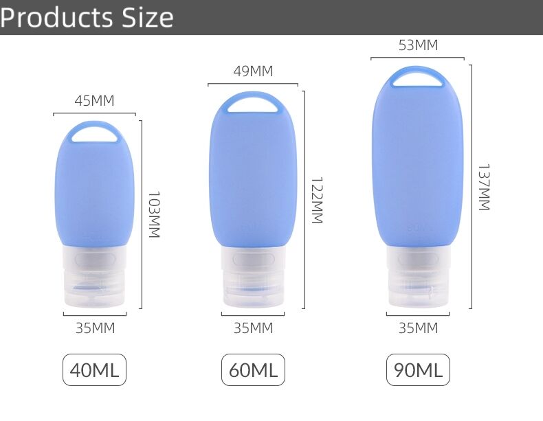 Silicone Squeeze Hand Sanitizer Travel Size Bottles with Carabiner supplier