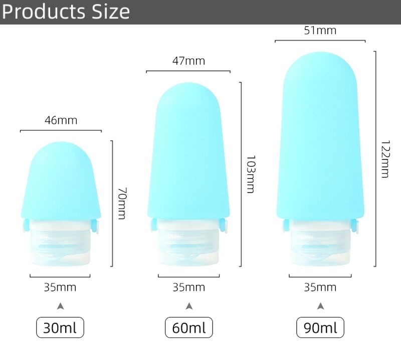 Portable 1oz 30/60/90ml Silicone Squeeze Travel Bottles For Cream supplier