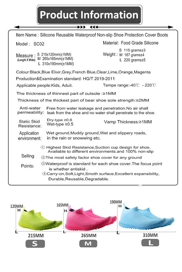 Reusable Eco Friendly Non Slip Waterproof Shoe Cover manufacture