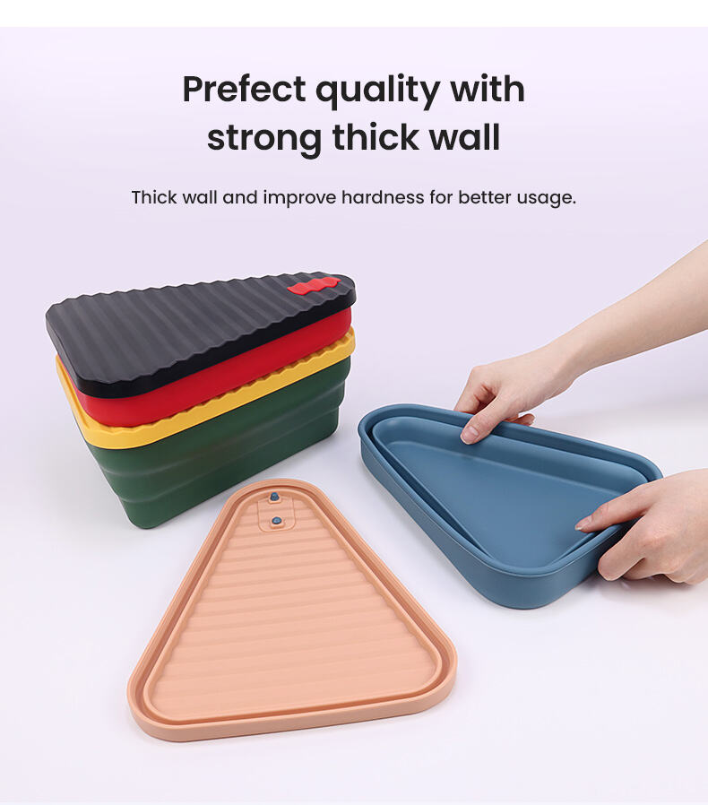 BPA Free Reusable Foldable Silicone Food Container Pizza Slice Box manufacture