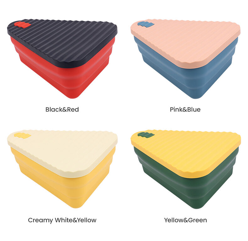 BPA Free Reusable Foldable Silicone Food Container Pizza Slice Box factory