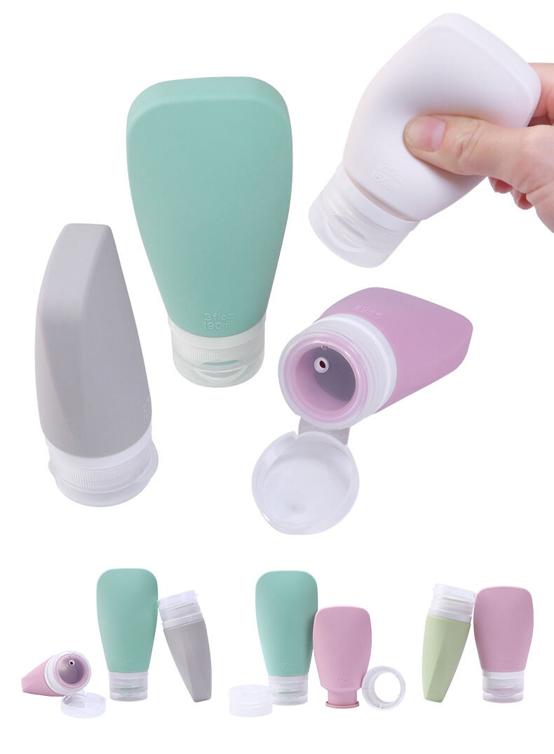 Hot Sale 4 in 1 Leakproof Squeeze Silicone Travel Bottle Set with Bag factory