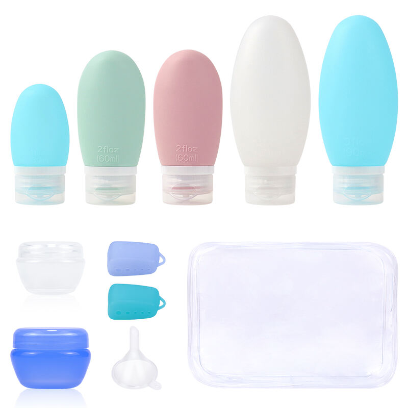 10 Pack Leak-Proof Travel Bottle Silicone Cosmetic Storage Containers Set