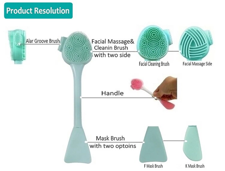 2 Molded Silicone Facial Cleaning Mask Brushes manufacture