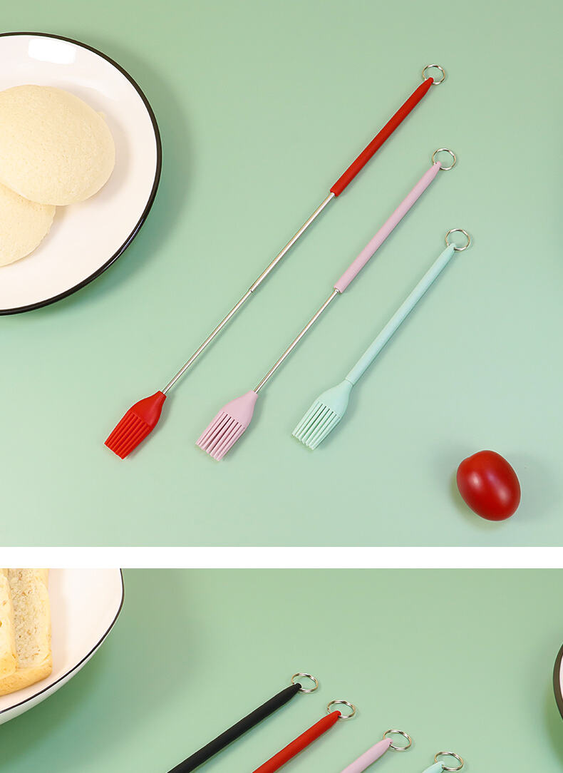Heat-Resistant Silicone Baking Oil Brush with Stretch Stainless Steel factory