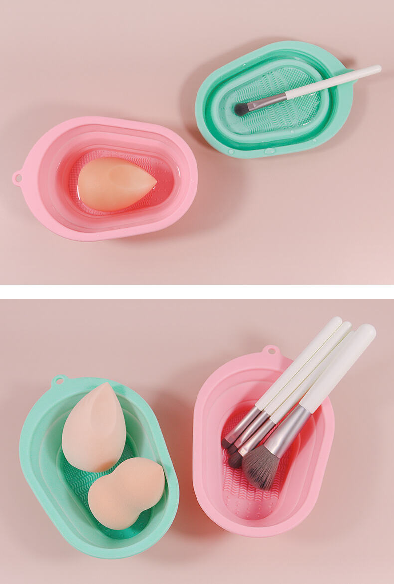 Foldable Silicone Cosmetic Makeup Brush Cleaning Mat/Bowl/Pad details