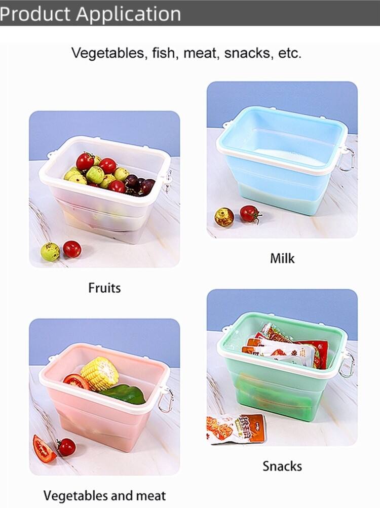 1-1.5L Collapsible Silicone Reusable Food Storage Bag&Container for Snack/Fruit details