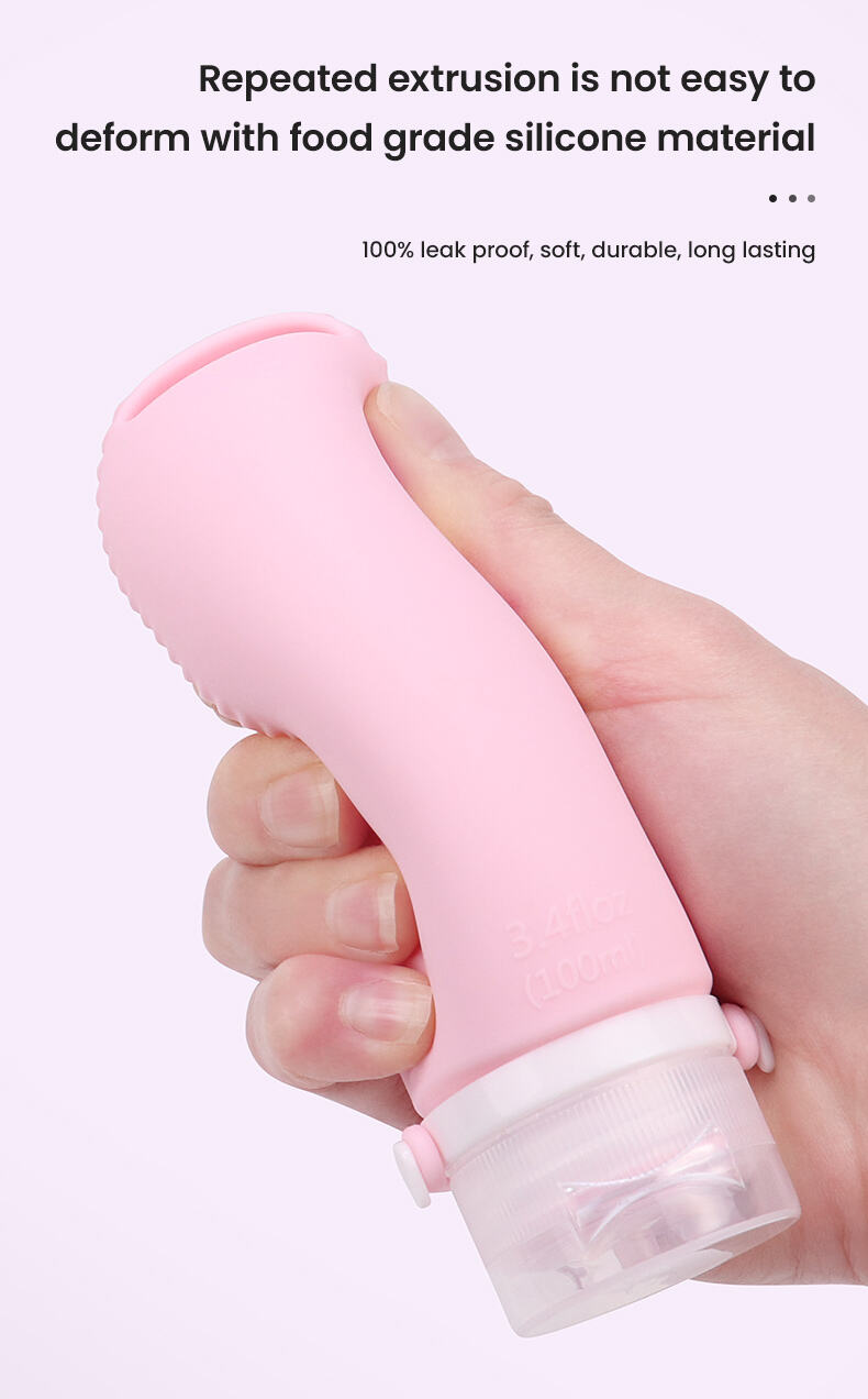 New Design 100ML Reusable Travel Silicone Bottle with Silicon Brush factory