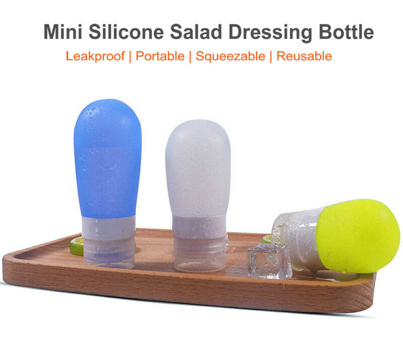 Mini 1oz 2oz Reusable Silicone Salad Dressing Bottle Travel Container supplier