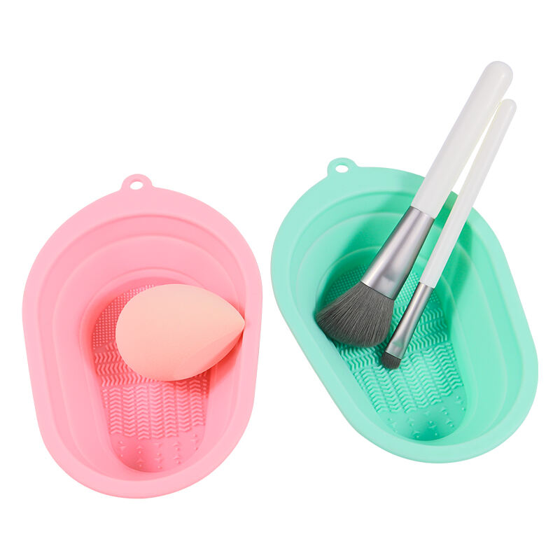 Foldable Silicone Cosmetic Makeup Brush Cleaning Mat/Bowl/Pad