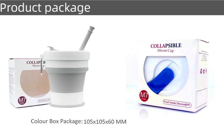 550ml 20oz Silicone Foldable Coffee Mugs With Lid And Straw supplier