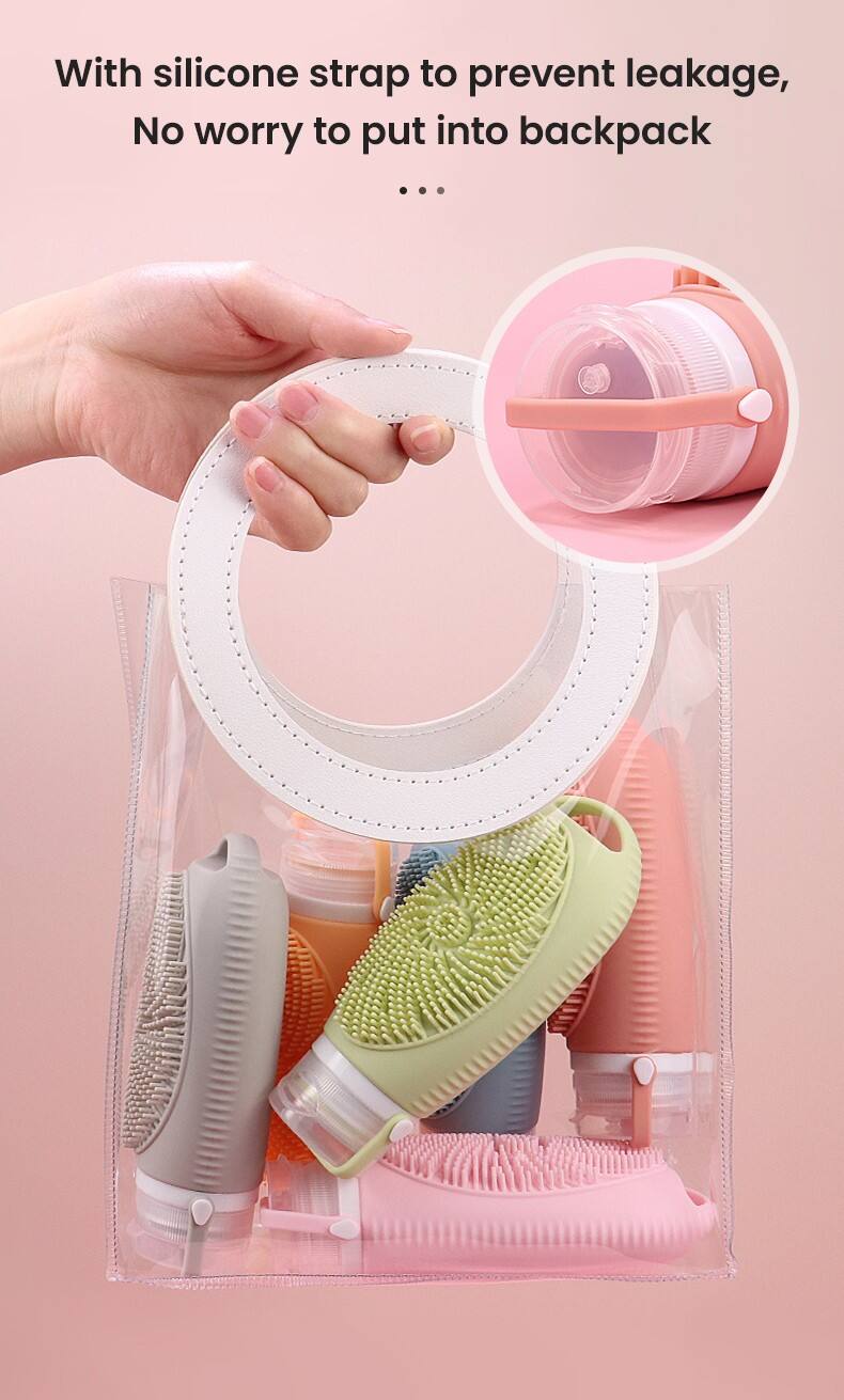 New Design 100ML Reusable Travel Silicone Bottle with Silicon Brush manufacture