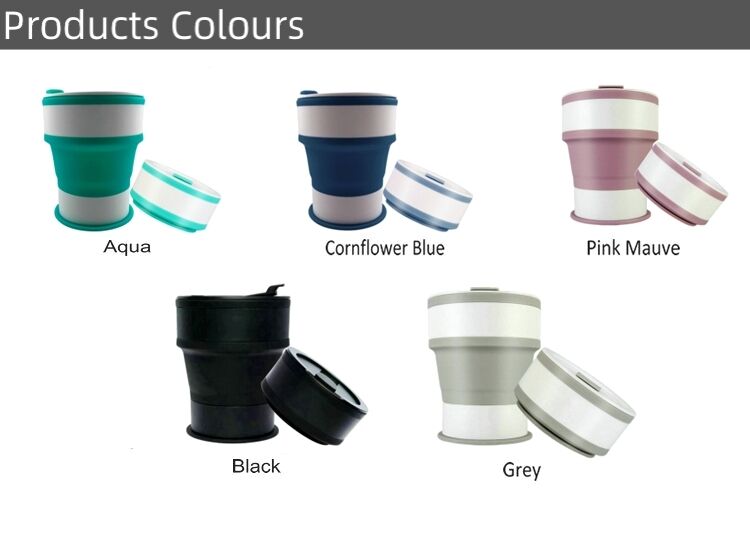 550ml Silicone Foldable Coffee Mugs With Lid And Straw supplier