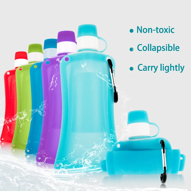 500ml Reusable Silicone Folding Travel Water Pouch Bag/Bottle supplier