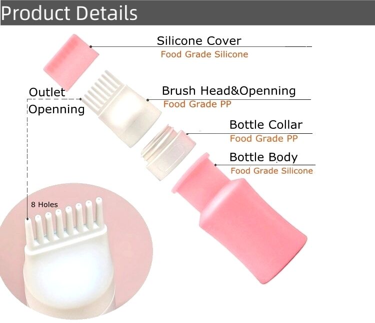 Squeeze Soft Silicone Shampoo Travel Bottle With Hair Dry Brush Head supplier