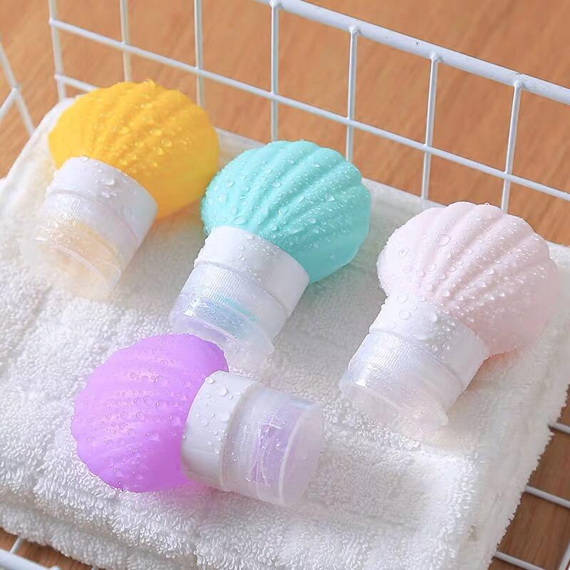 Shell Shape Leakproof Cute Empty Squeeze Silicone Travel Bottles details