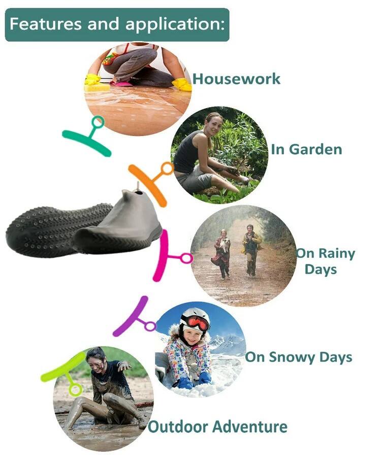 Reusable Eco Friendly Non Slip Waterproof Shoe Cover manufacture