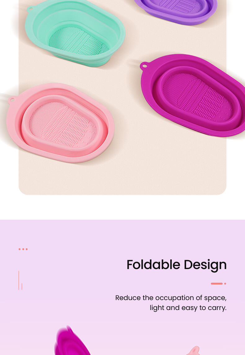 Foldable Silicone Cosmetic Makeup Brush Cleaning Mat/Bowl/Pad supplier