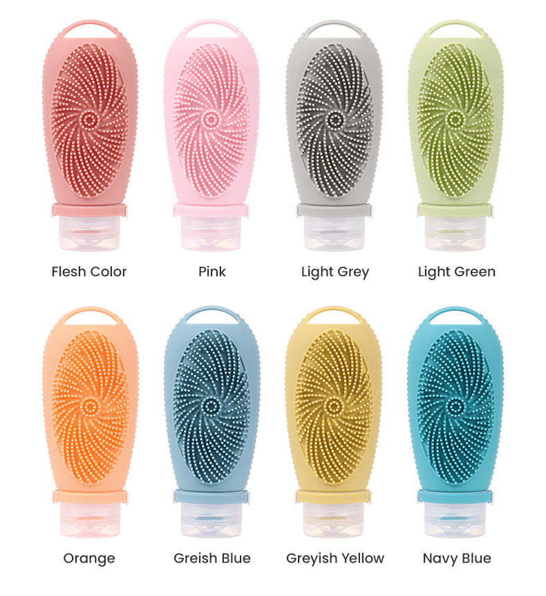 New Design 100ML Reusable Travel Silicone Bottle with Silicon Brush details