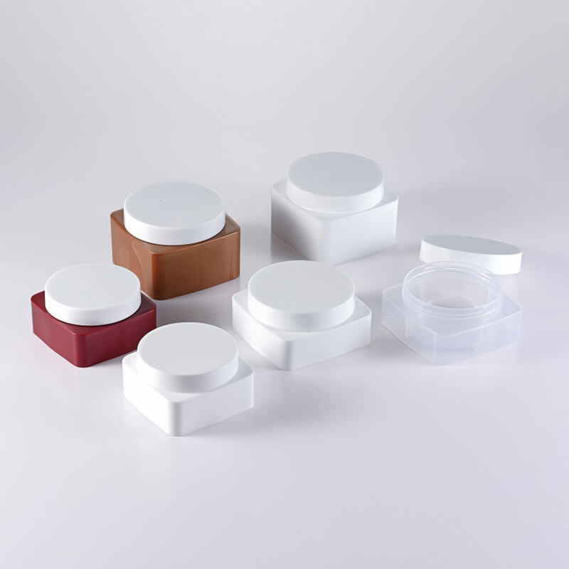 Custom square cosmetic jar 100ML 150ML 200ML Packaging High End Plastic Jar