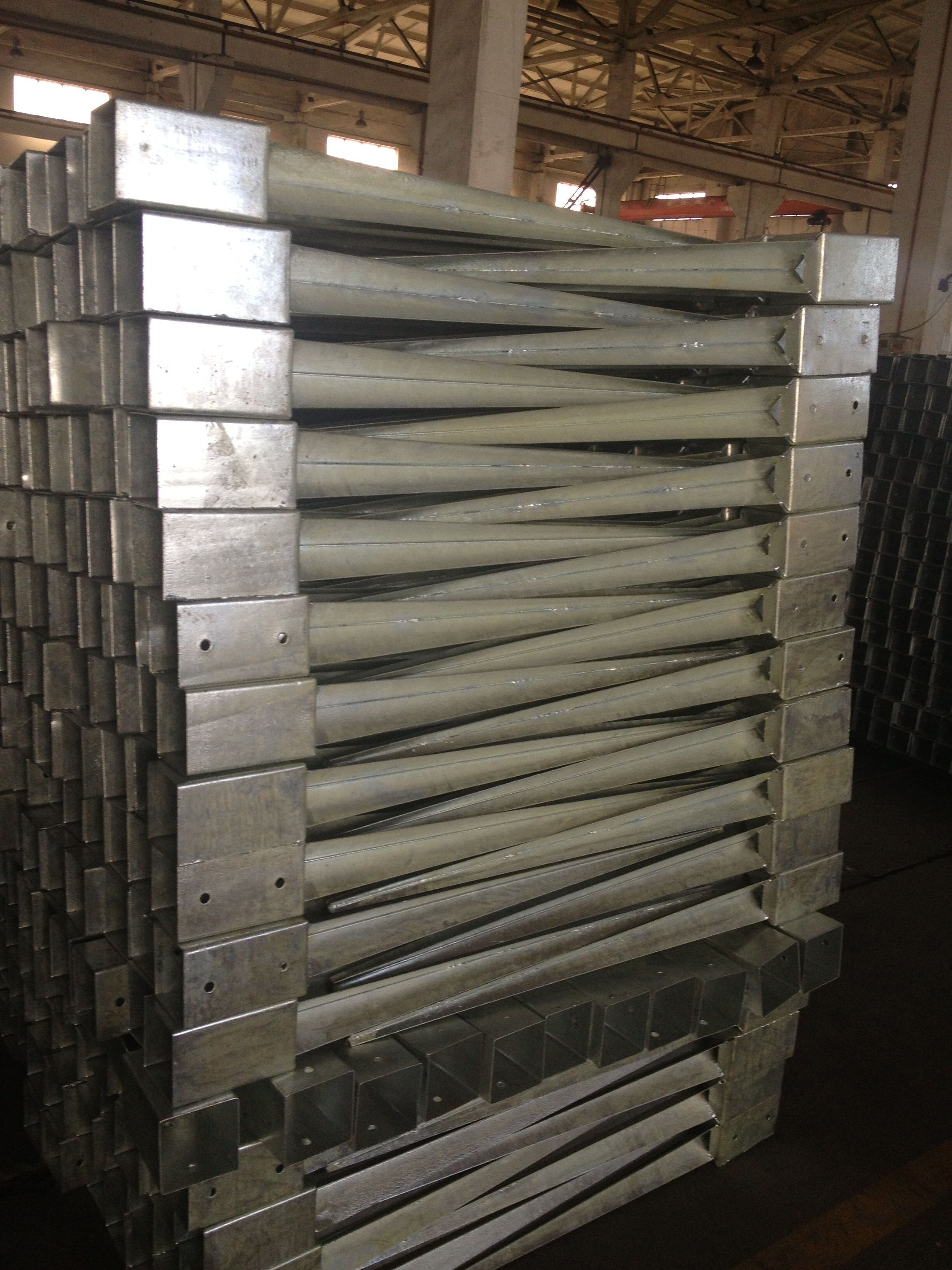 Galvanized screw pole anchor for buildings manufacture