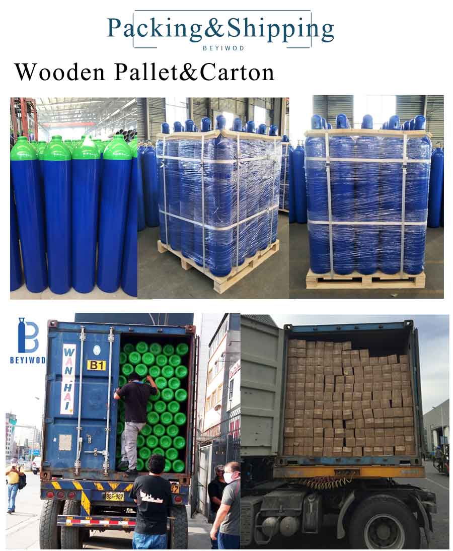 Factory Direct Sale 1cbm 1.5cbm 3cbm 6cbm 10cbm Oxygen empty cylinder empty gas cylinder with DIN/YOKE valve factory