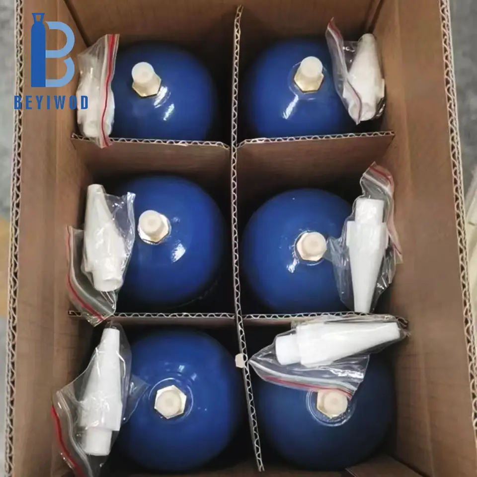 Customized Whipped Cream Chargers 3.3L 2kg Disposable gas cylinders with silencer nozzle and food grade Blueberries flavor manufacture