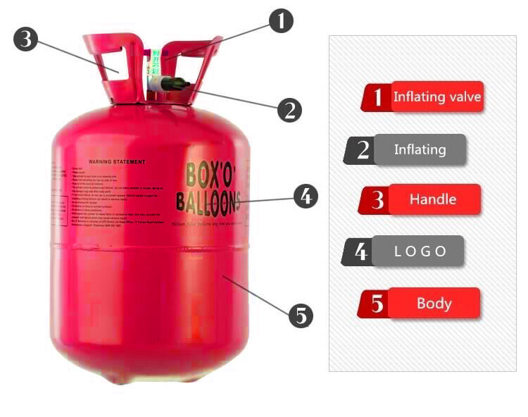 Disposable 0.95L 1L 1.1L 1.5L 2.2L 3.3L Helium gas cylinder 20 30 50 70 100 balloons with nozzle and ribbon manufacture