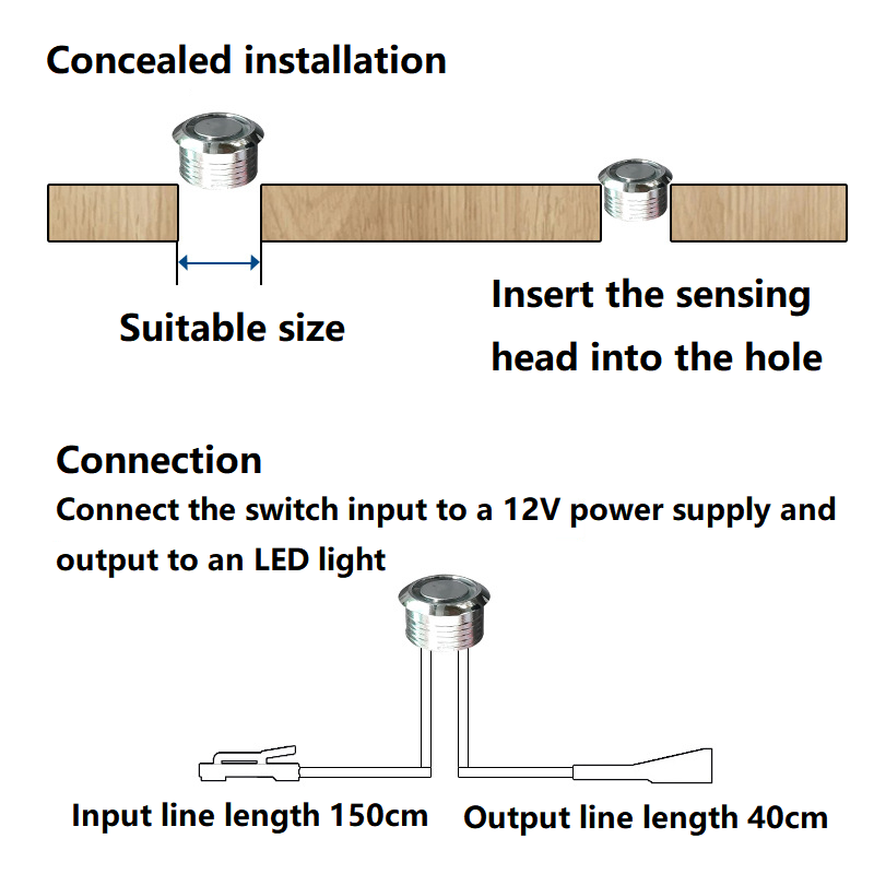 12V 36W Smart Cabinet Closet Bathroom Cabinet Monochromatic Bicolor Dimming Switch Led Touch Sensor Switch supplier