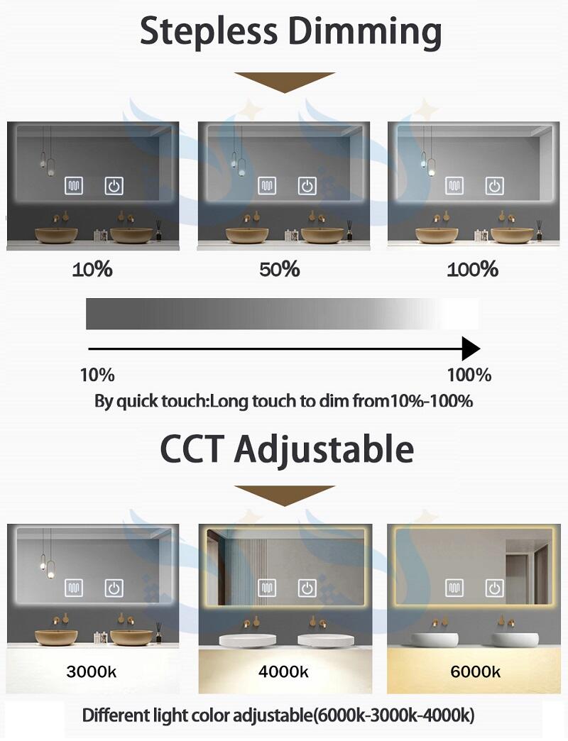 Best Quality 12v Led Lights Dimmer Mirror Touch Sensitive On/off Led Light Switch For Bathroom factory