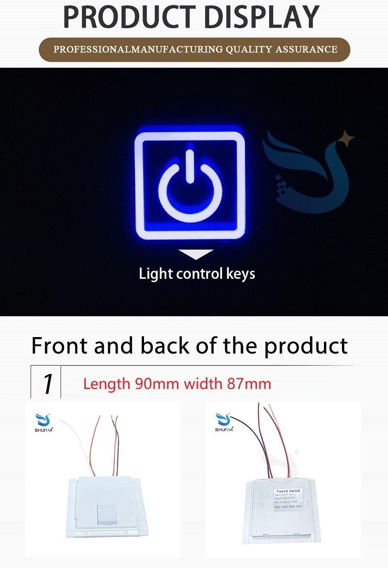 High Power 120W Single Key Monochrome Smart Bathroom Mirror Dimmer Switch Led Light Mirror Touch Sensor Switch details