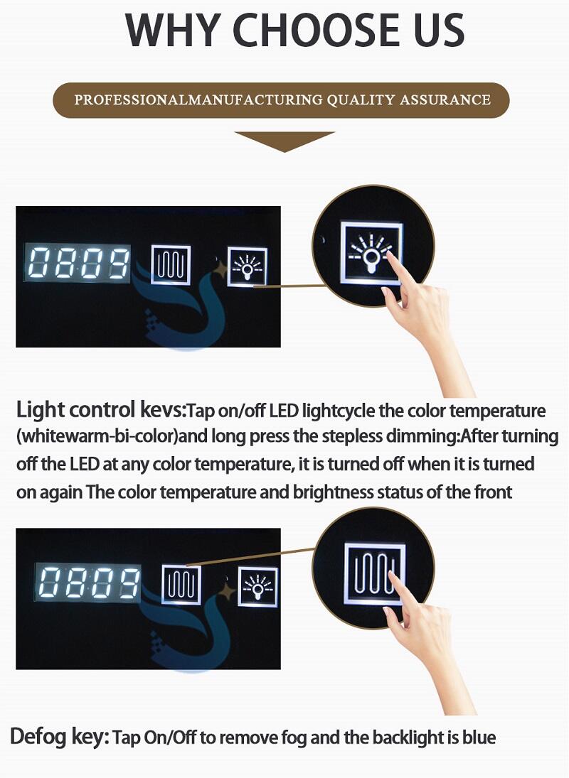 Wholesale Smart Bathroom Mirror Radar Sensor Led Dimmer Touch Switch With  Time Date Defogger factory