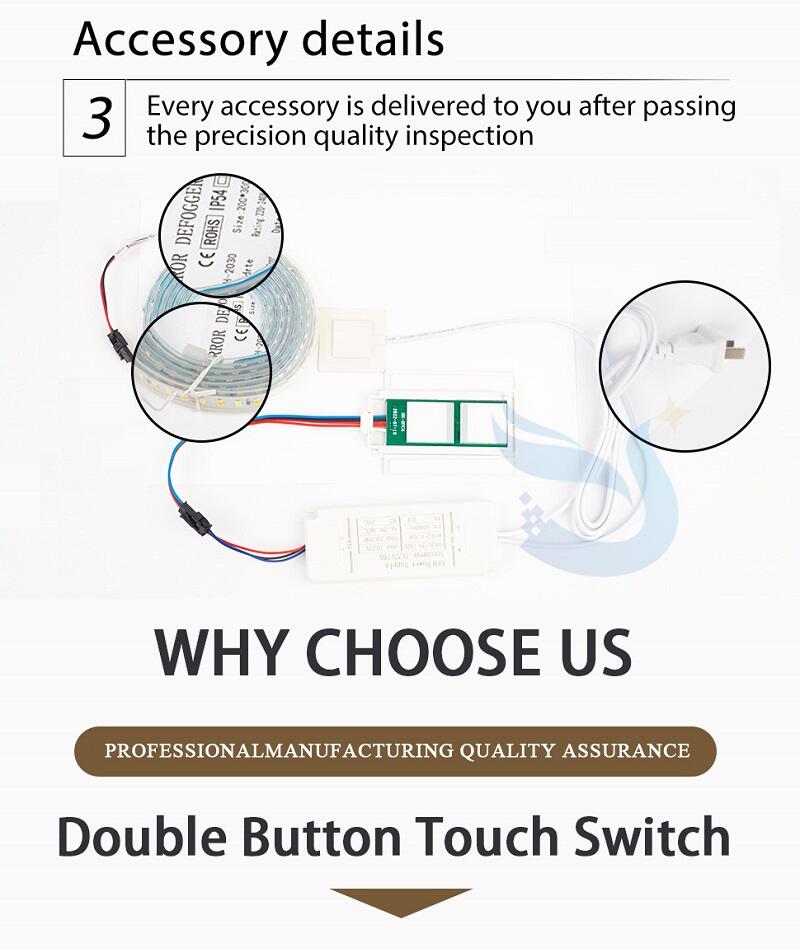 Best Quality 12v Led Lights Dimmer Mirror Touch Sensitive On/off Led Light Switch For Bathroom supplier