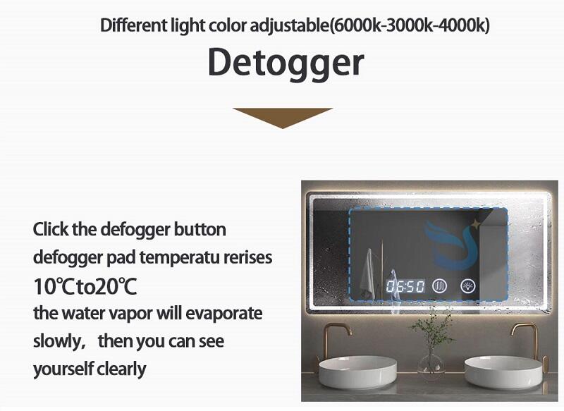 12V Tricolor Capacitive Sensor Touch Switch Led Mirror Touch Switch with Time Temperature Display factory