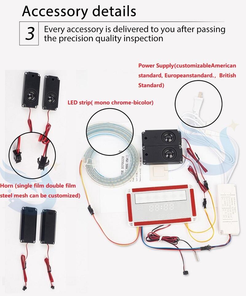 Factory Direct Sale Dc12V Bluetooth Music Bathroom Led Dimmer Sensor Mirror Touch Switch For Mirror Popular manufacture