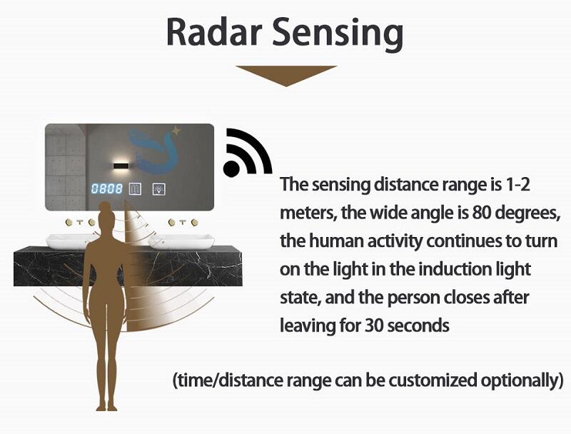 Wholesale Smart Bathroom Mirror Radar Sensor Led Dimmer Touch Switch With  Time Date Defogger factory