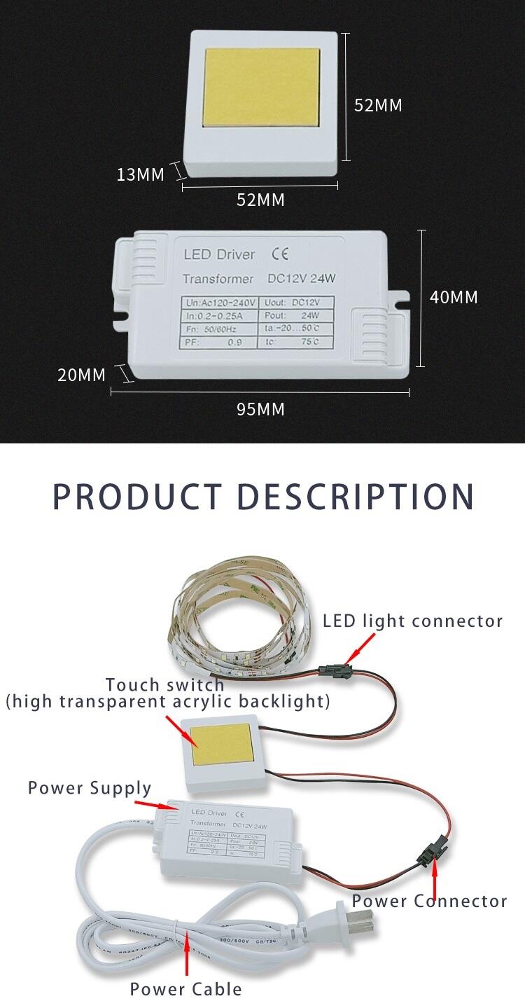 New Product Dc12v Low Voltage Furniture Dimmable Touch Sensor Light Switch For Bath Mirror supplier