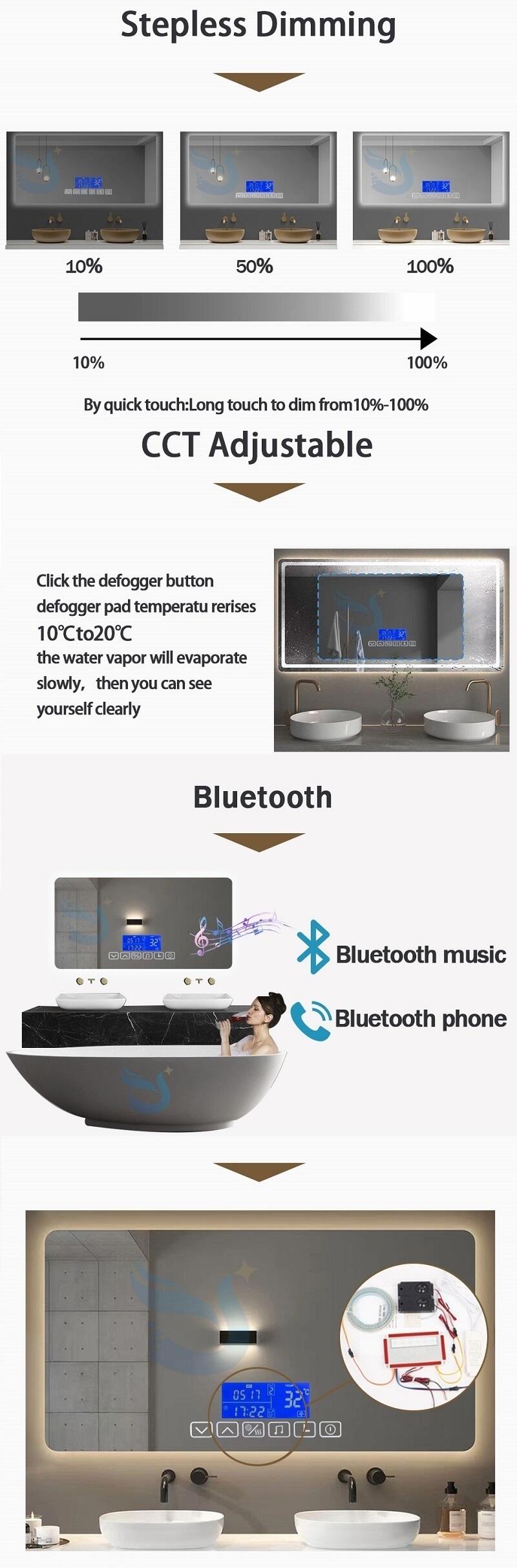 Factory Direct Sale Dc12V Bluetooth Music Bathroom Led Dimmer Sensor Mirror Touch Switch For Mirror Popular supplier