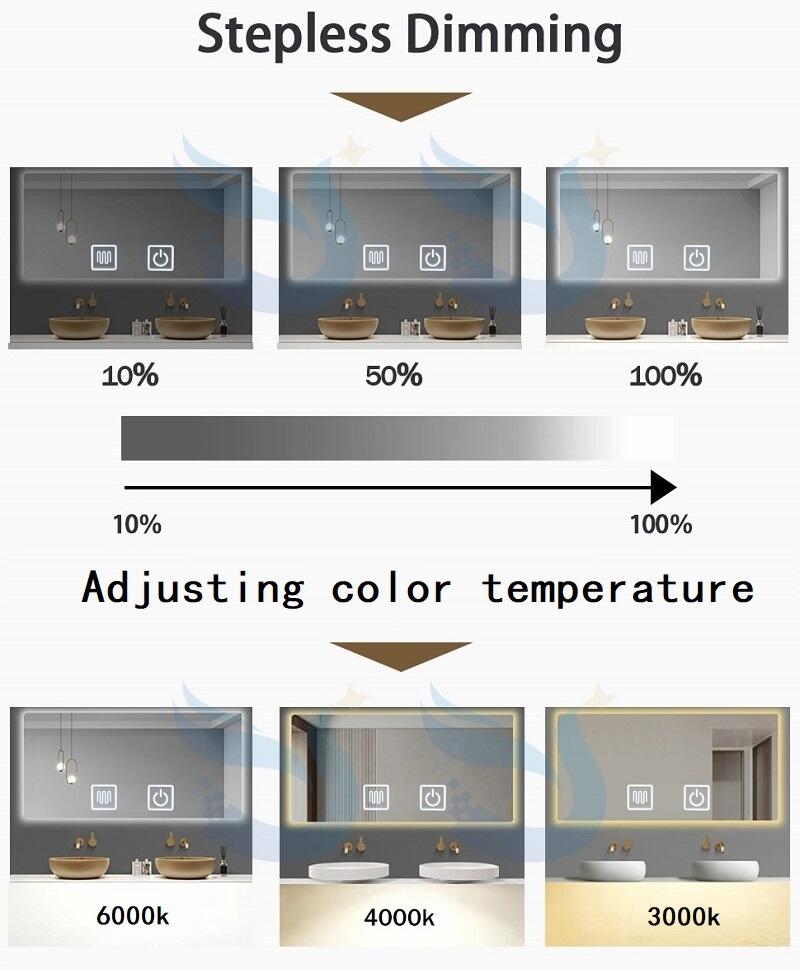 120W Three Colour Smart Bathroom Mirror Dimmer Switch Match High Power Power Supply Driver Led Light Touch Sensor Switch manufacture